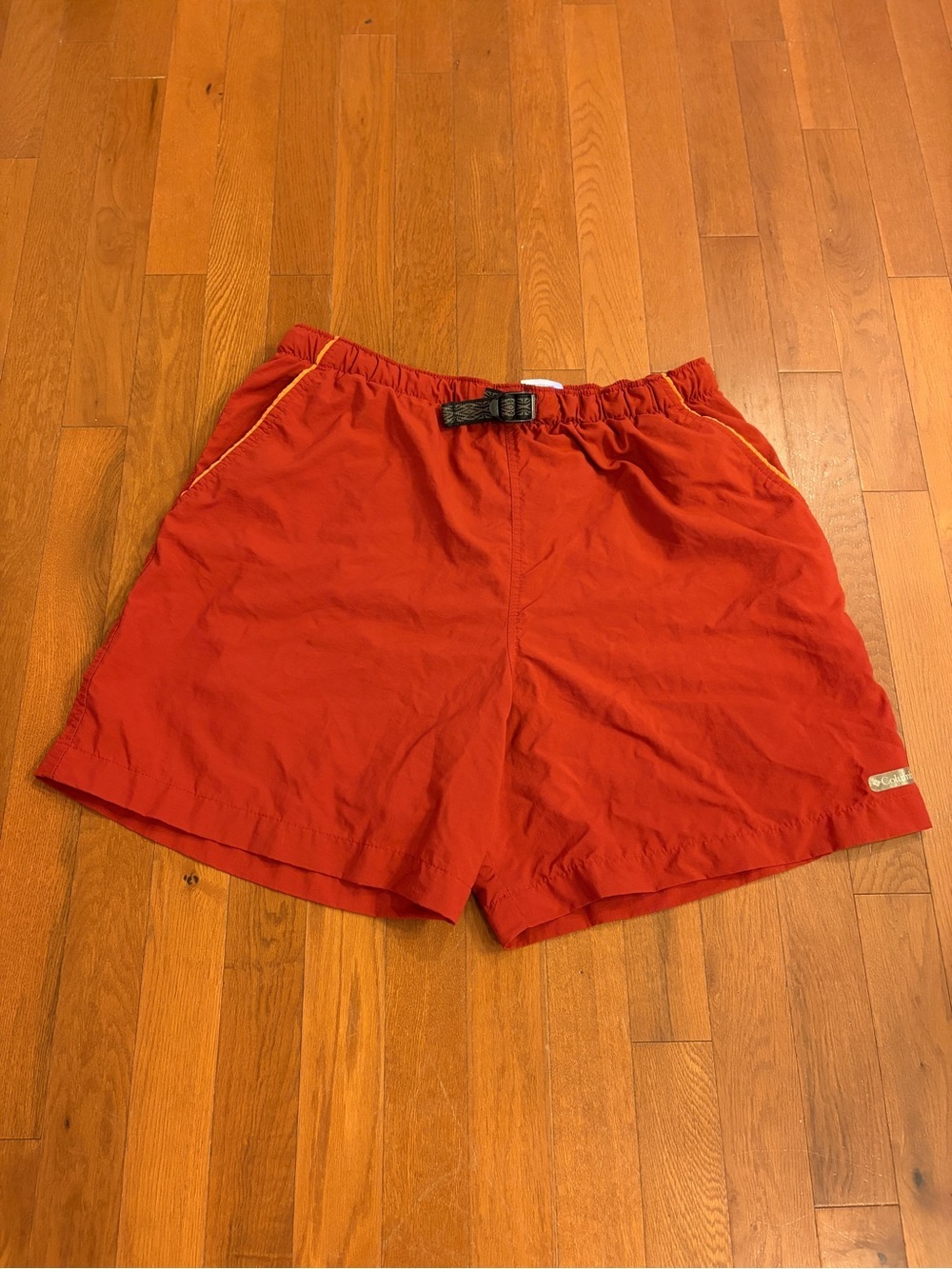 Men's Red Elastic-Waist Casual Swimtrunks